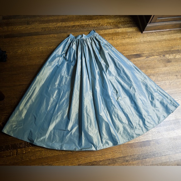 Vintage Silk Princess Skirt, Floor Length Formal Dupioni Silk Skirt, Metallic - Picture 7 of 9